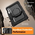 thumbnail image 5 of for Samsung Galaxy Tab S10 Plus/S9 FE+/S9+ Case 12.4 inch, 360 Rotating Shockproof Cover with Stand, Handle, Shoulder Strap (SM-X820/X810/X610), Black, 5 of 6
