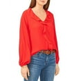 thumbnail image 2 of $79 Vince Camuto Womens Ruffle Neck Long Sleeve Georgette Blouse Bright Size XS, 2 of 2