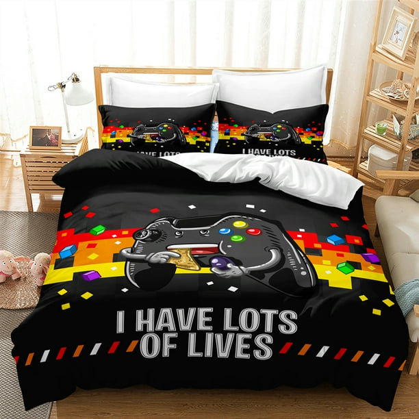 612px x 612px - Gamer Duvet Cover for Boys Girls Game Bedding Set,Gamepad Home Decor Player  Gaming Comforter Cover Teens Kids 3 Pieces 1 Duvet Cover with 2 Pieces  Pillowcases No Comforter - Walmart.com