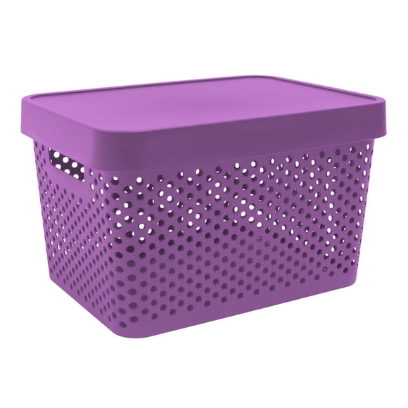 Caja con Tapa Plastic Trends Modelo Paris Capacidad 17Lts Color Morado 1 Pieza