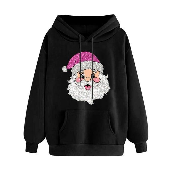 WILLBEST Sudadera Navideña para Mujer con Estampado Navideño, Cuello Redondo y Manga Larga, Estilo Casual y con Capucha Chica