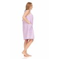 thumbnail image 3 of Dream8teen Women's Snaps Front Closure House Dress Sleeveless Woven Housecoat Duster Lounger Robe 509 Purple Gingham 3X-Large, 3 of 5