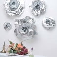 thumbnail image 6 of Efavormart 6 Pack 8” 3D Craft Rose Silver Artificial Real Feel Foam Rose For Wall Backdrop Centerpieces Party Home Decor, 6 of 11