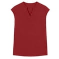 thumbnail image 6 of hlysgo Women's Cap Sleeve Tops V Neck Dressy Casual Blouses Summer Work Business Shirts Red,S, 6 of 6