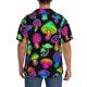 thumbnail image 3 of Balery Bright Mushrooms Camisa Casual de Manga Corta con Botones para Hombre, Texturizada, Estilo Cubano, para Playa, Verano-Small, 3 of 5
