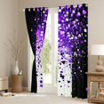 thumbnail image 3 of Manfei Geometric Plaid Grid Boy Girl Blackout Curtains Set of 2 (52x84 Each),Bling Glitter Window Curtains,Black Purple Curtains and Drapes,Lightweight Room Decor, 3 of 6