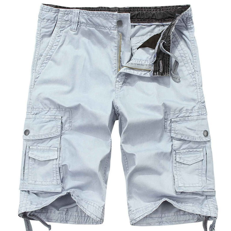POROPL Men Cargo Shorts Clearance under 10 Workwear Slim Multi Pocket Zipper Straight Leg Sports Shorts Plus Size Mens Pajama Pants Gray Size 14