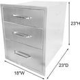 thumbnail image 3 of Outdoor Kitchen Drawers, Stainless Steel Triple Access BBQ Drawers with Chrome Handle, 304 Stainless Steel Flush Mount Triple Layer Access BBQ Drawers, BBQ Island Drawers for Outdoor Kitchen, Grill St, 3 of 8