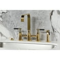thumbnail image 2 of Kingston Brass KS8252CKLBS Kaiser Two-Handle 4-Hole Deck Mount Bridge Kitchen Faucet with Brass Side Sprayer in Polished Brass, 2 of 8