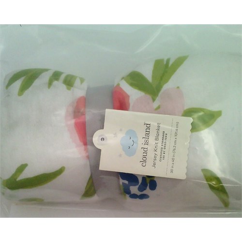 Jersey Knit Reversible Baby Blanket Floral Cloud Island Pink
