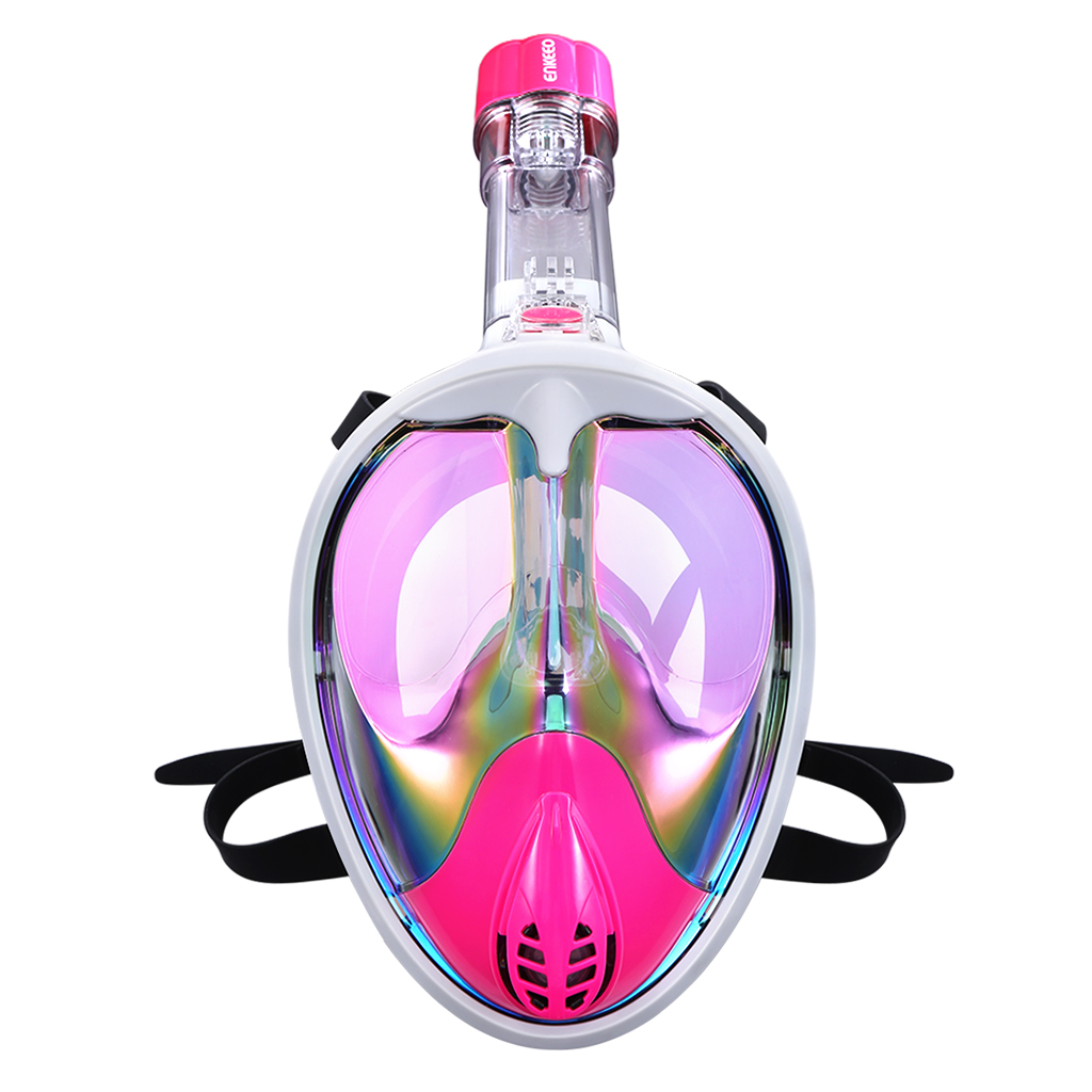 ENKEEO Full Face Snorkel Mask 180° Large Vision Mirror Lenses Anti Fog