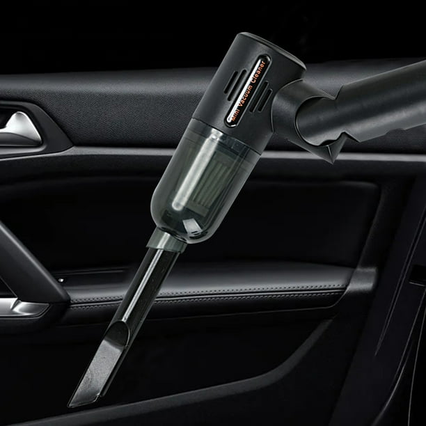 Aspiradora de mano para coche, aspiradora pequeña de 12 V con potente succión, aspiradora portátil con colector de polvo y luz LED.