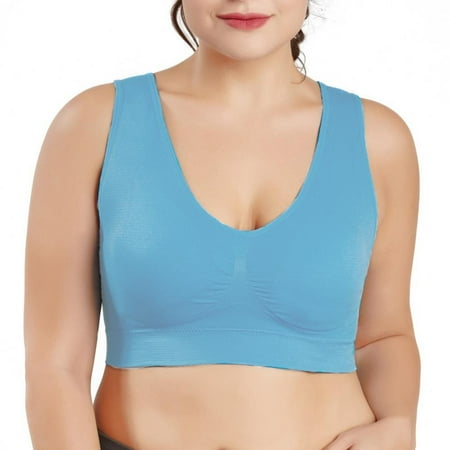

Pretty Comy 3Pack Sports Bras for Women Full-Coverage Wireless Bra Size S-3XL