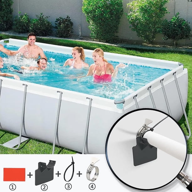 soporte para manguera de agua de piscina, soporte para manguera de menos de 3,8 cm, para evitar que las mangueras se hundan, fijación de manguera de piscina (negro
