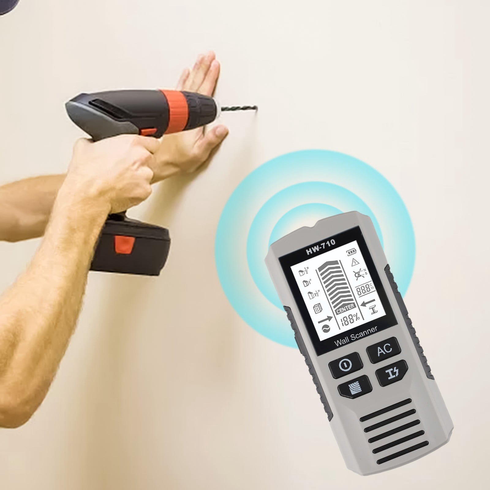 Yannee Handheld LCD Display Wall Metal Detector Stud Finder Wall Scanner Stud Finder
