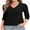 Black, variant on Sweaters for Women, Lightweight V Neck Long Sleeve Pullover Sweater, Soft Knit Women's Sweater Top, Burgundy XL