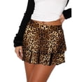 thumbnail image 2 of Womens Fashion Stretchy Nightclub Pleated Mini Skirt Multi Layer Ruffle Hem Casual Skirt, 2 of 9