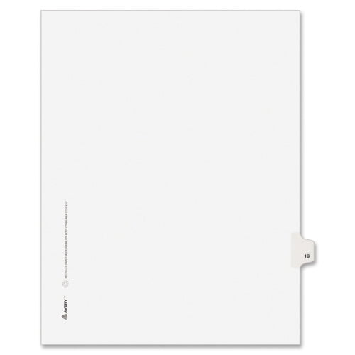 Avery Individual Legal Exhibit Dividers - Avery Style 1 Printed Tab(s) - Digit - 19 - 1 Tab(s)/Set - 8.5' Divider Width x 11' Divider Length - Letter - White Paper Divider - Paper Tab(s) - 25 / P