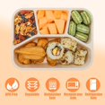 thumbnail image 2 of 4 Pack Bento Box, Stackable Box Container with Lids,4 - Compartment Snack Box Lunch Container for Meal Prep,Food Storage,Office,Travel & Picnic, 2 of 8