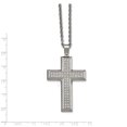 thumbnail image 3 of Stainless Steel Polished CZ Cross Necklace 24in, 3 of 3