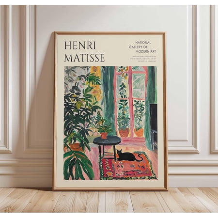 Henri Matisse Cat Vintage Botanical Wall Art, Unframed Poster