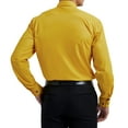 thumbnail image 5 of Mens Yellow Dress Shirt Long Sleeve Matching Tie and Pocket Square Set Button Down Business Shirts, 5 of 7