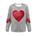 thumbnail image 4 of Felirenzacia Plus Size Women’s Valentine Hoodie Love Heart Print Long Sleeve Casual Comfy Pullover Top Romantic Holiday Outfit Women’s Fashion, Gray,L, 4 of 4