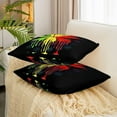 thumbnail image 3 of Pack of 2 Marijuana Decorative Throw Pillow Covers, Soft Colorful Cannabis Leaves Square Cushion Case Set for Couch Bedroom Living Room, Trippy Weed Botanical Pillow Cases Pillowcases, 18x18 Inches, 3 of 6