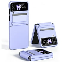 Dteck for Samsung Galaxy Z Flip 3 Case with Leather Hinge Protection, Slim All-Inclusive Shockproof Case for Samsung Galaxy Z Flip 3,Purple