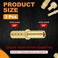 thumbnail image 2 of 3pcs 3/8" To 3/8" Brass Hose Barb Fitting Metals Splicer Mender for 3D Printing, Air Compressor, CNC Machine, Dies, 2 of 6