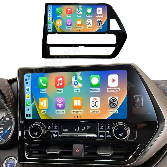 MOOKAKA 12.3" Smart Display Radio Audio Media Player for Toyota Highlander/Crown Land Rover 2022-2024 Universal Car Navigation GPS Upgrade Headunit Android Replacement HD Screen Carplay Accessories