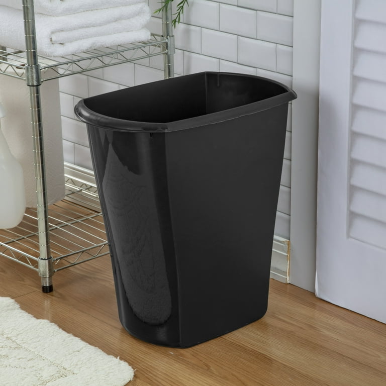 Sterilite 2 Pack 5.5 Gal Rectangular Wastebasket Black Plastic