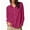Hot Pink, variant on Heart-Shaped Button Down Blouses for Women Solid Color Long Sleeve Lapel Shirts Trendy Casual Blouses