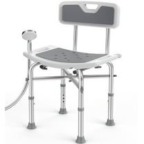 KEKOY Shower Chair with Back 500lb, Height Adjustable Bath Chair for Shower, Heavy Duty Bath Stool for Tub for Elderly, Senior, Handicap, Tool-Free Assembly