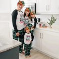 thumbnail image 2 of Pijamas familiares a juego de Navidad para niños con My Snowmies, conjunto de pijamas a cuadros verdes de muñeco de nieve fresco, 2 of 3