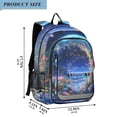 thumbnail image 2 of FORMRS Unisex School Backpack 17" Student Travel Bag with Laptop Compartment, Beautiful Floral Moon, 2 of 7