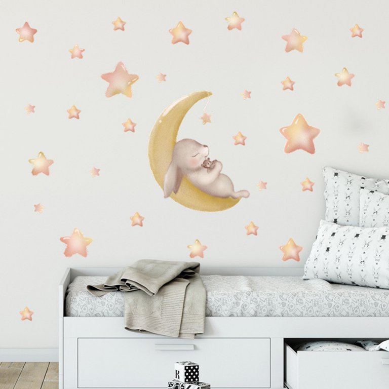 Nursery Stencil Moon & Stars Nursery Decor Painting Stencil Paint  Moons/stars on Walls, Fabrics, Furniture Reusable Mylar washable 