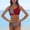 Red, variant on Swimsuit Women Two Piece Leopard Print Sexy Backless Halter Beach Bikini Swimwear Set