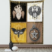 Occult Decor Tapestry, Authentic Occult Themed Insects Print Forces of Nature and Mother Earth Boho Line, Wall Hanging for Bedroom Living Room Dorm Decor, 40W X 60L Inches, Multi, by Ambesonne