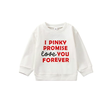 

Meihuida Baby Valentine s Day Pullovers Long Sleeve Round Neck Letter Print Loose Sweatshirts