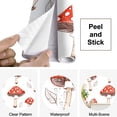 thumbnail image 4 of Peel and Stick Wallpaper Canvas Mushroom Seamless Hand Drawing Doodle Cartoon Design Red Mushrooms Modern Art Wall Mural Decor Self Adhesive and Removable 69in x 98in, 4 of 6