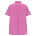 thumbnail image 6 of Arlun Womens Short Sleeve Shirts Button down Work Dressy Blouse Collared Business Casual Soft Solid Color Simple Stylish Plus Size Tops for Spring Summer 1-Pink S, 6 of 7