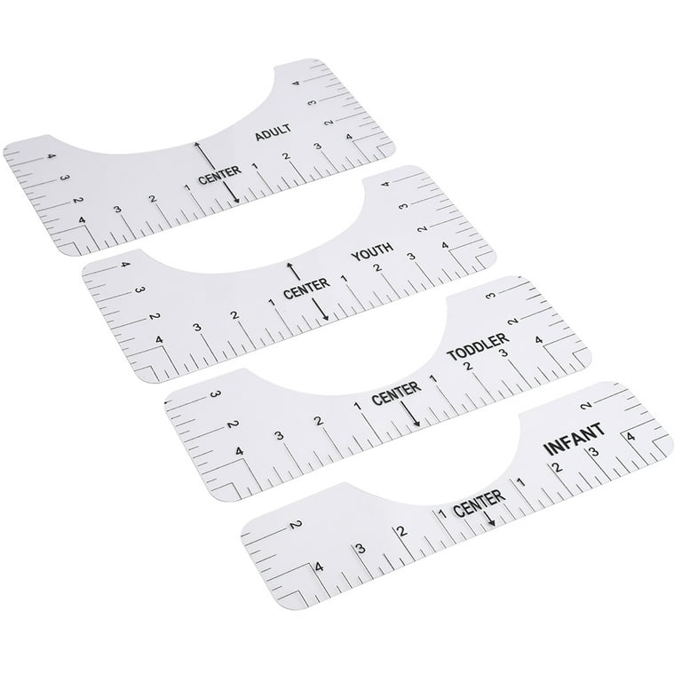 4Pcs/Set T-Shirt Alignment Ruler For Guiding Tshirt Measurement Ruler With  Size Chart DIY Drawing Template Craft Tool Drafting