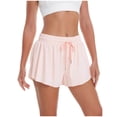 thumbnail image 4 of hlysgo Womens Althletic Shorts Elastic Drawstring Waist Lightweight Breathable Short Liner Workout Yoga Gym Soft Comfy Short Pink,L, 4 of 4