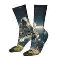 thumbnail image 5 of Salouo Astronaut Soccer Field Pattern Fun Novelty Crew Socks,Casual Athletic Socks Neutral Socks, 5 of 7
