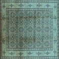 thumbnail image 1 of Ahgly Company Indoor Square Oriental Light Blue Industrial Area Rugs, 7' Square, 1 of 4