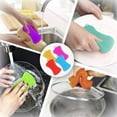 thumbnail image 3 of Paquete de 4 esponjas de silicona para cocina, esponja multiusos para limpieza de cocina, esponja para lavar platos, esponja para lavar platos, utensilios de cocina, cepillo de limpieza. Ormromra YBY093-3, 3 of 3