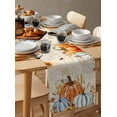 thumbnail image 2 of Fall Table Runner 13x90 Inch Fall Pumpkin Orange Blue Autumn Leaves Retro Background Table Runners Dresser Scarves Holiday Kitchen Dining Table Decoration for Home Party Indoor, 2 of 7