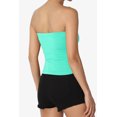 thumbnail image 4 of TheMoogan Women's Built in Shelf Bra No-Slip Cotton Cropped Tube Top With Side Ruching, 4 of 7