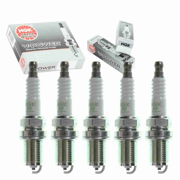 5 pc NGK V-Power Spark Plugs compatible with Volvo S80 2.5L L5 2004-2006